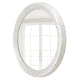 Ambia Terrazzo Framed Round Mirror in White
