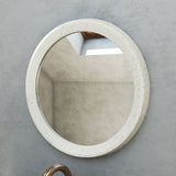 Ambia Terrazzo Framed Round Mirror in White