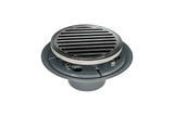 Infinity Drain RND 5-2I 5” x 5” RND 5 - Strainer - Lines Pattern & 2" Throat w/Cast Iron Drain Body 2” Outlet