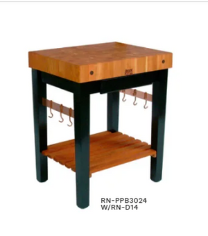 John Boos RN-PPB3030 American Cherry Pro Prep Block, 30" W x D 36" H, Black Base