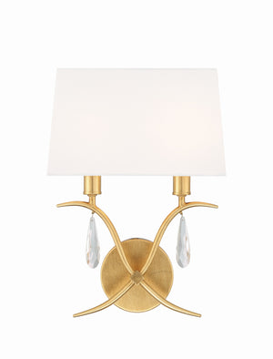Rollins 2 Light Antique Gold Sconce ROL-18802-GA