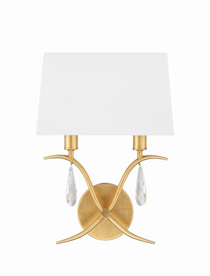 Rollins 2 Light Antique Gold Sconce ROL-18802-GA