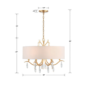 Rollins 6 Light Antique Gold Chandelier ROL-18806-GA