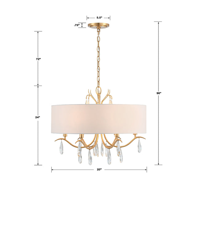 Rollins 6 Light Antique Gold Chandelier ROL-18806-GA