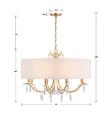 Rollins 8 Light Antique Gold Chandelier ROL-18808-GA