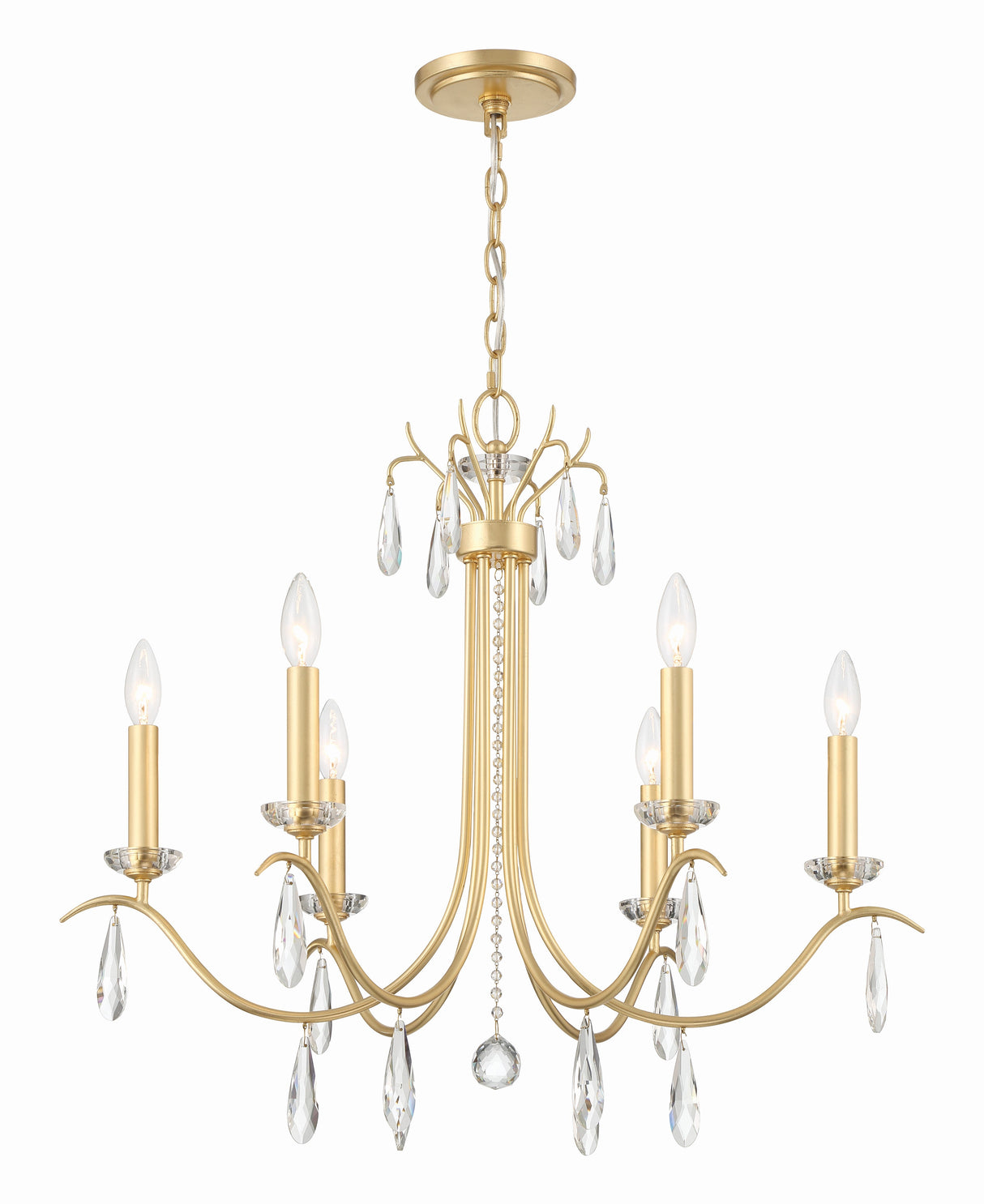 Rollins 6 Light Antique Gold Chandelier ROL-18816-GA