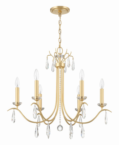 Rollins 6 Light Antique Gold Chandelier ROL-18816-GA