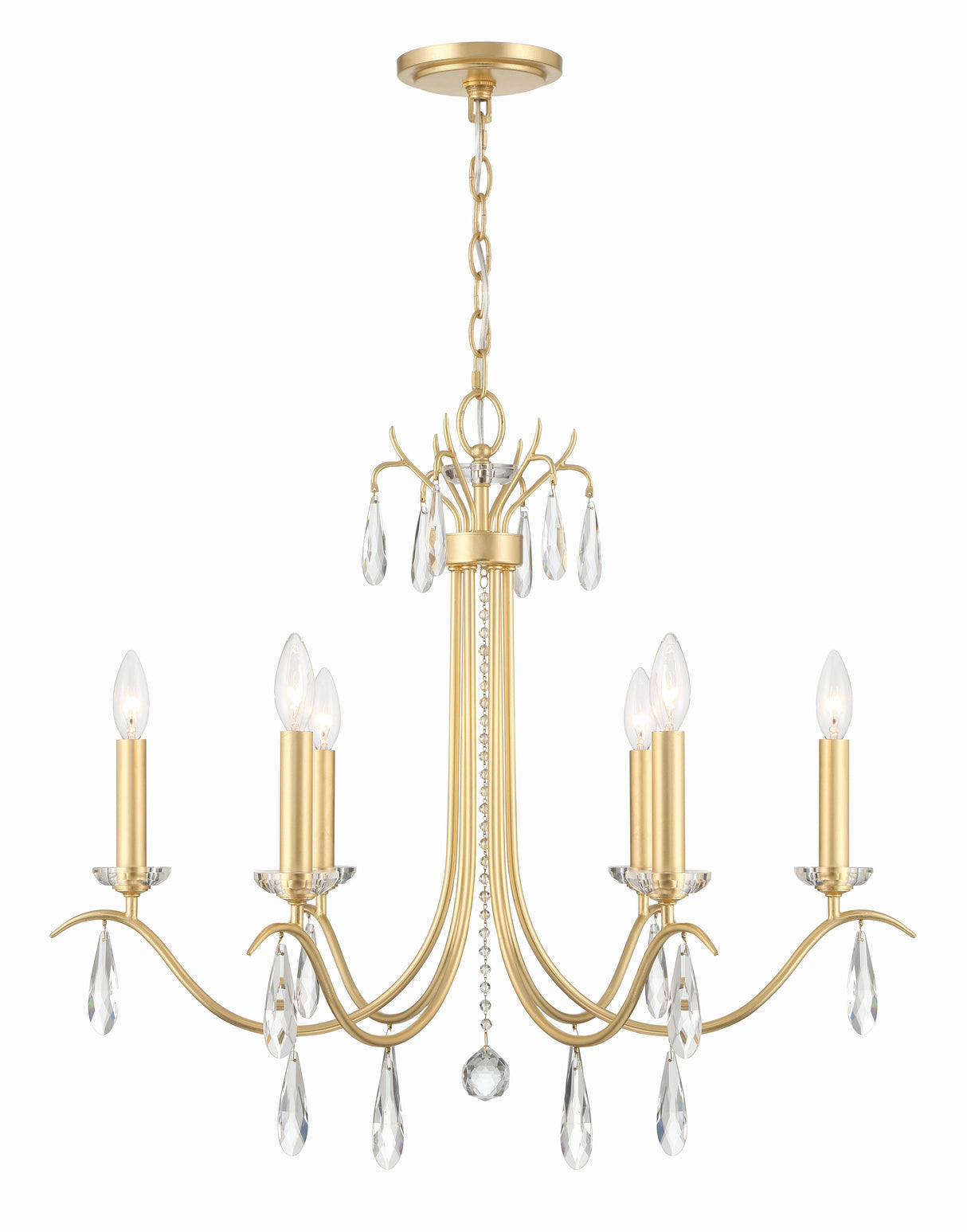 Rollins 6 Light Antique Gold Chandelier ROL-18816-GA