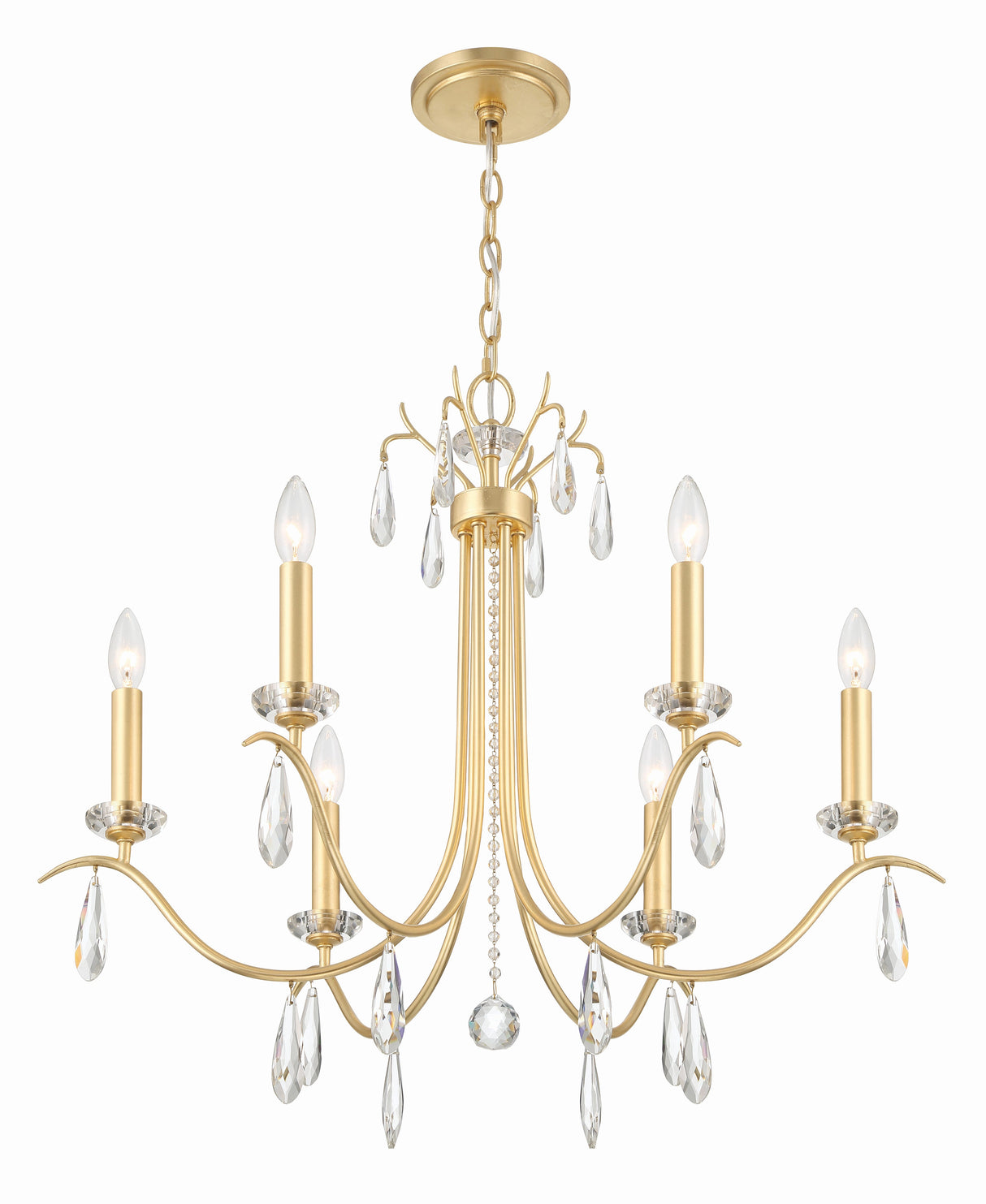 Rollins 6 Light Antique Gold Chandelier ROL-18816-GA