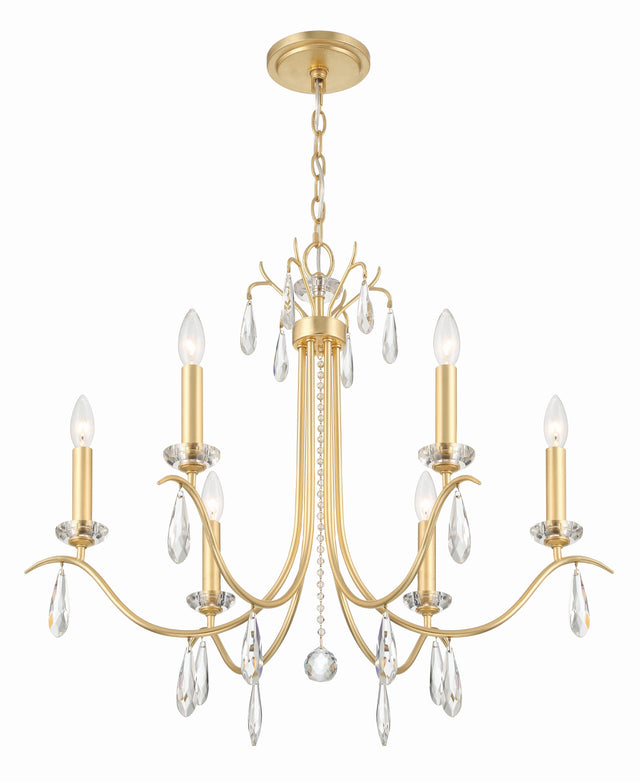 Rollins 6 Light Antique Gold Chandelier ROL-18816-GA