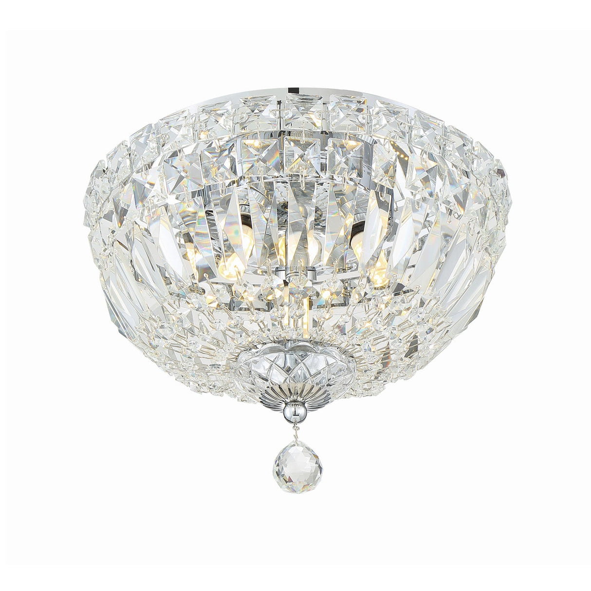 Roslyn 3 Light Polished Chrome Flush Mount ROS-A1003-CH-CL-MWP