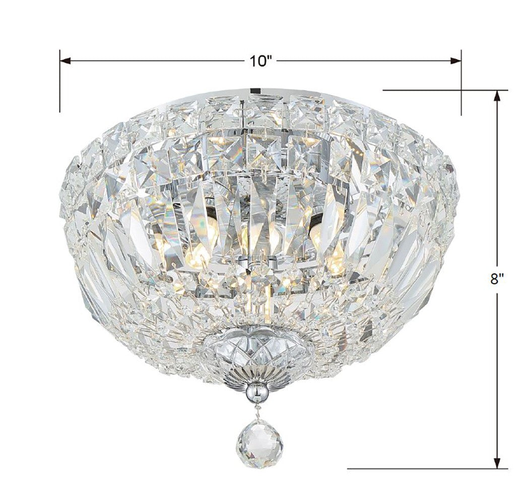 Roslyn 3 Light Polished Chrome Flush Mount ROS-A1003-CH-CL-MWP