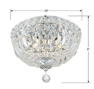 Roslyn 3 Light Polished Chrome Flush Mount ROS-A1003-CH-CL-MWP