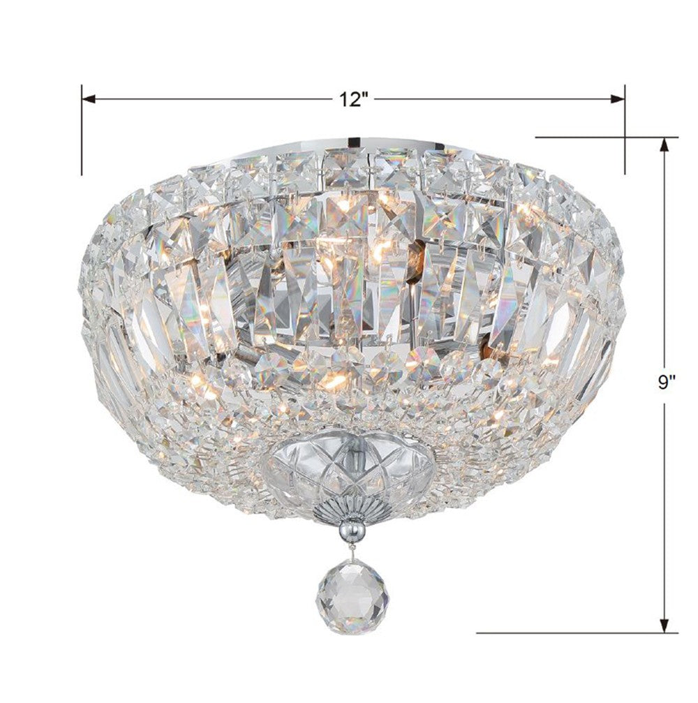 Roslyn 4 Light Polished Chrome Flush Mount ROS-A1004-CH-CL-MWP