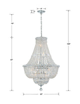 Roslyn 9 Light Polished Chrome Chandelier ROS-A1009-CH-CL-MWP