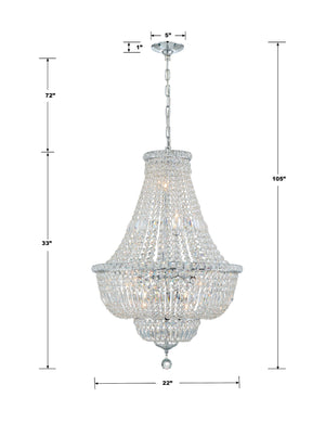 Roslyn 9 Light Polished Chrome Chandelier ROS-A1009-CH-CL-MWP