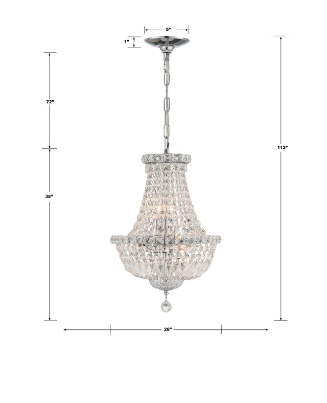 Roslyn 15 Light Polished Chrome Chandelier ROS-A1015-CH-CL-MWP
