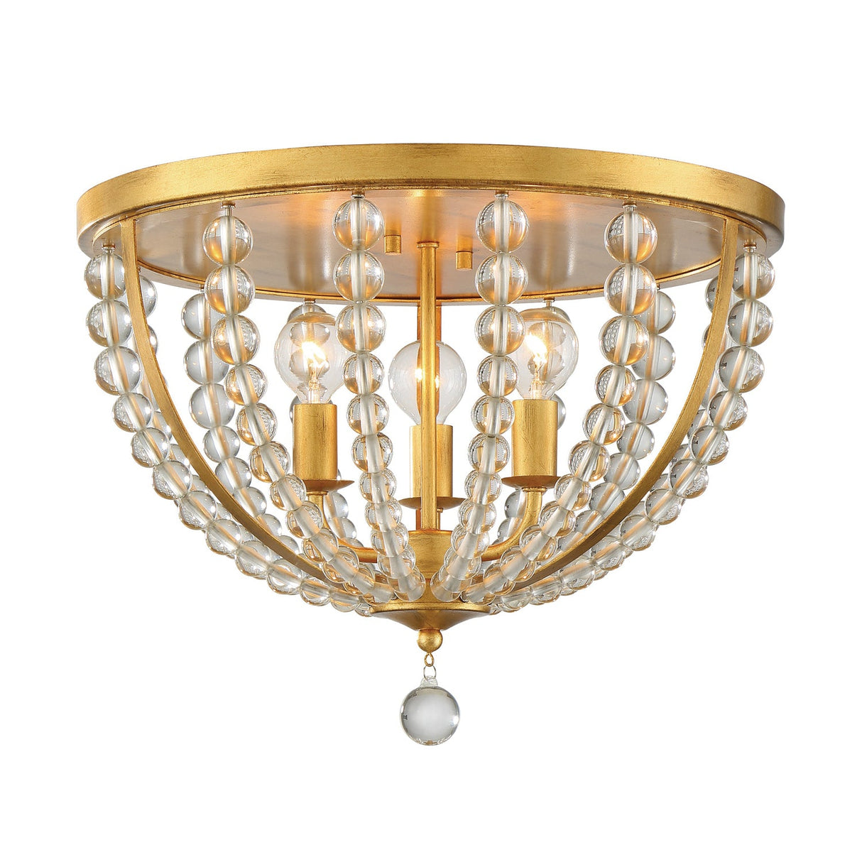 Roxy 3 Light Antique Gold Flush Mount ROX-A9000-GA