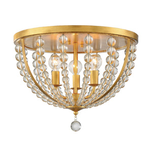 Roxy 3 Light Antique Gold Flush Mount ROX-A9000-GA