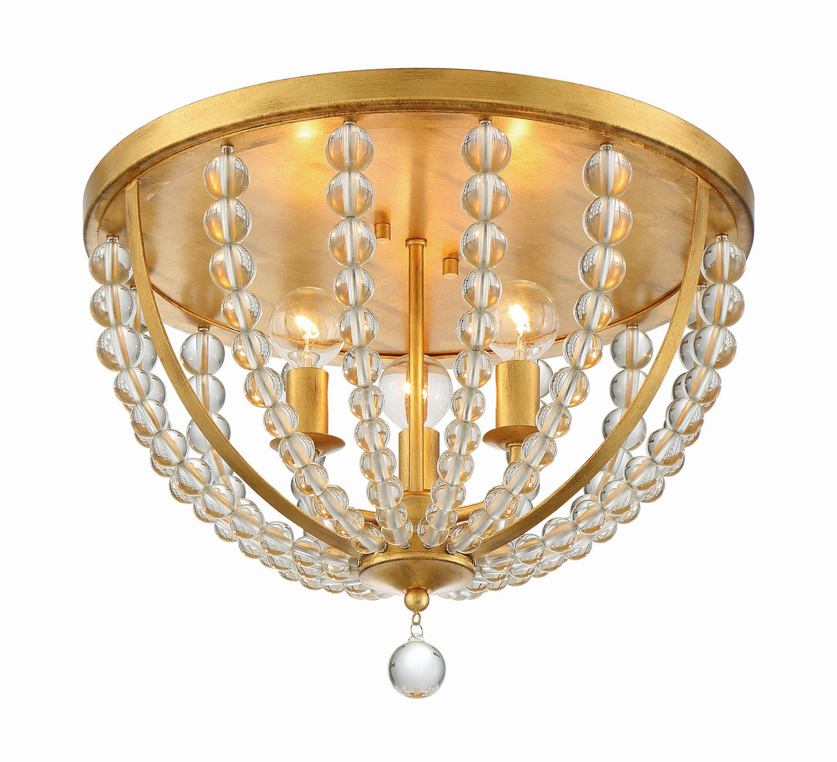 Roxy 3 Light Antique Gold Flush Mount ROX-A9000-GA