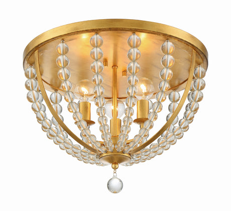 Roxy 3 Light Antique Gold Flush Mount ROX-A9000-GA