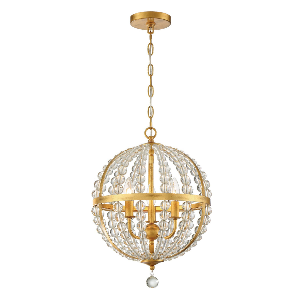 Roxy 3 Light Antique Gold Mini Chandelier ROX-A9003-GA