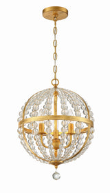 Roxy 3 Light Antique Gold Mini Chandelier ROX-A9003-GA