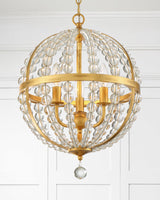 Roxy 3 Light Antique Gold Mini Chandelier ROX-A9003-GA