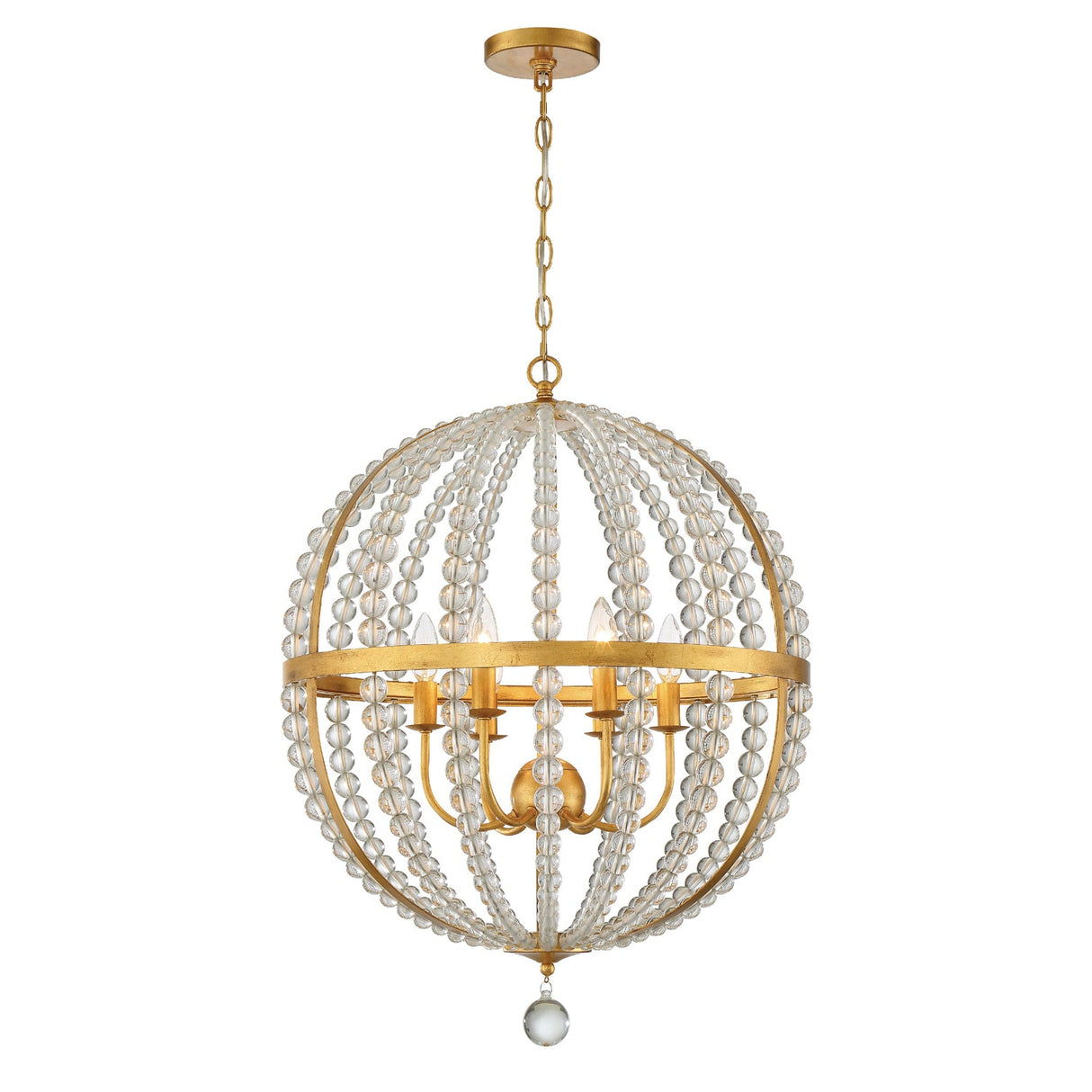 Roxy 6 Light Antique Gold Chandelier ROX-A9006-GA