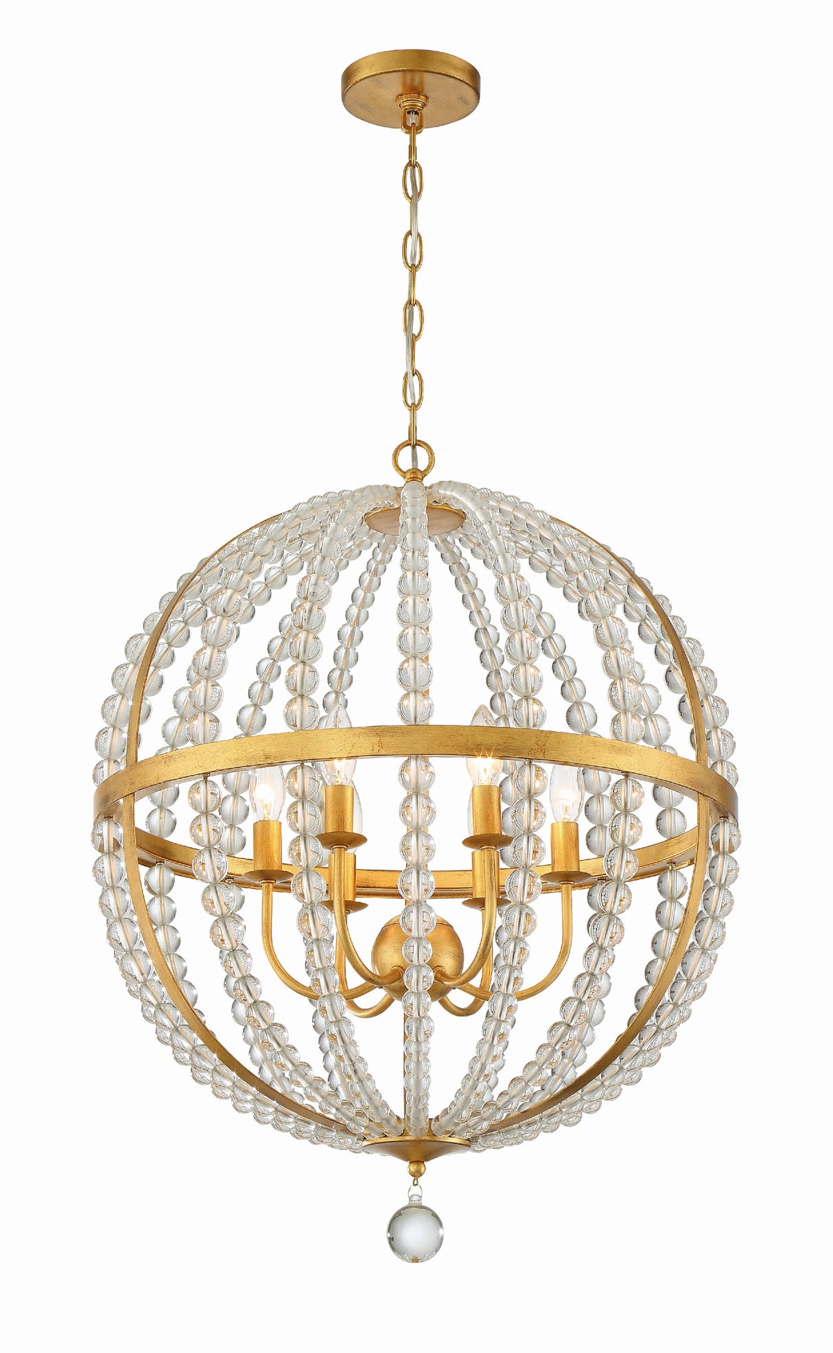 Roxy 6 Light Antique Gold Chandelier ROX-A9006-GA