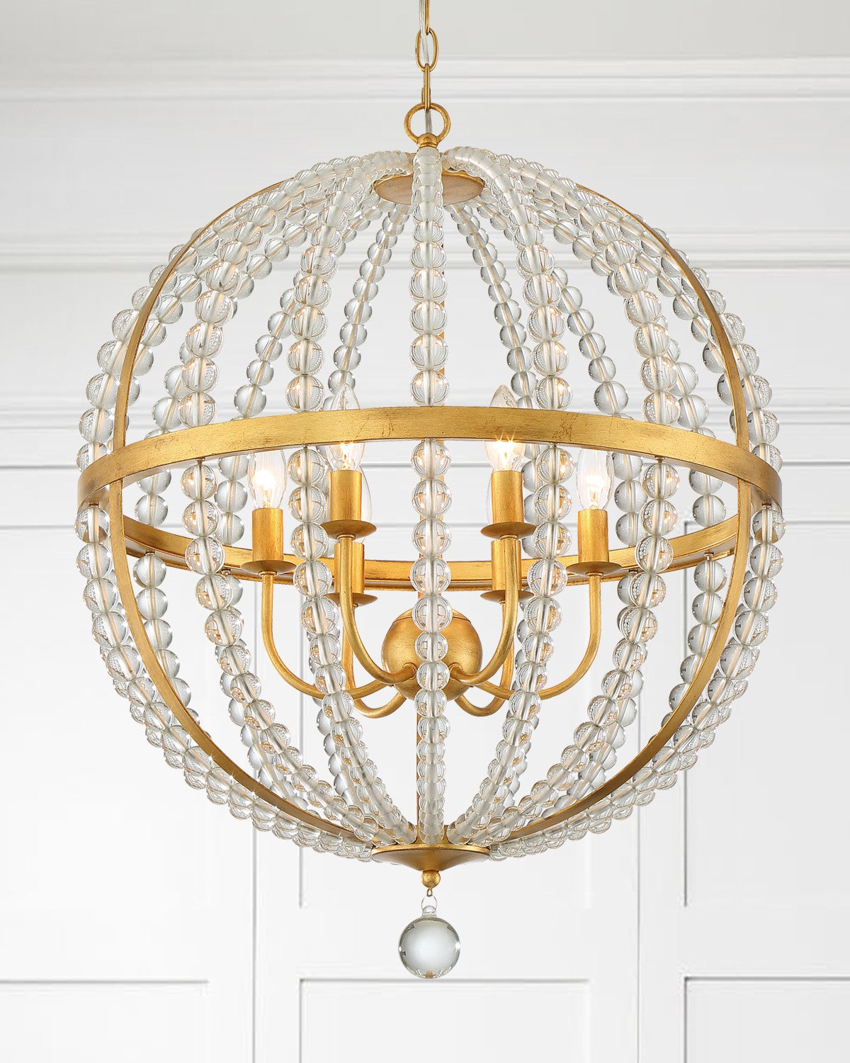 Roxy 6 Light Antique Gold Chandelier ROX-A9006-GA