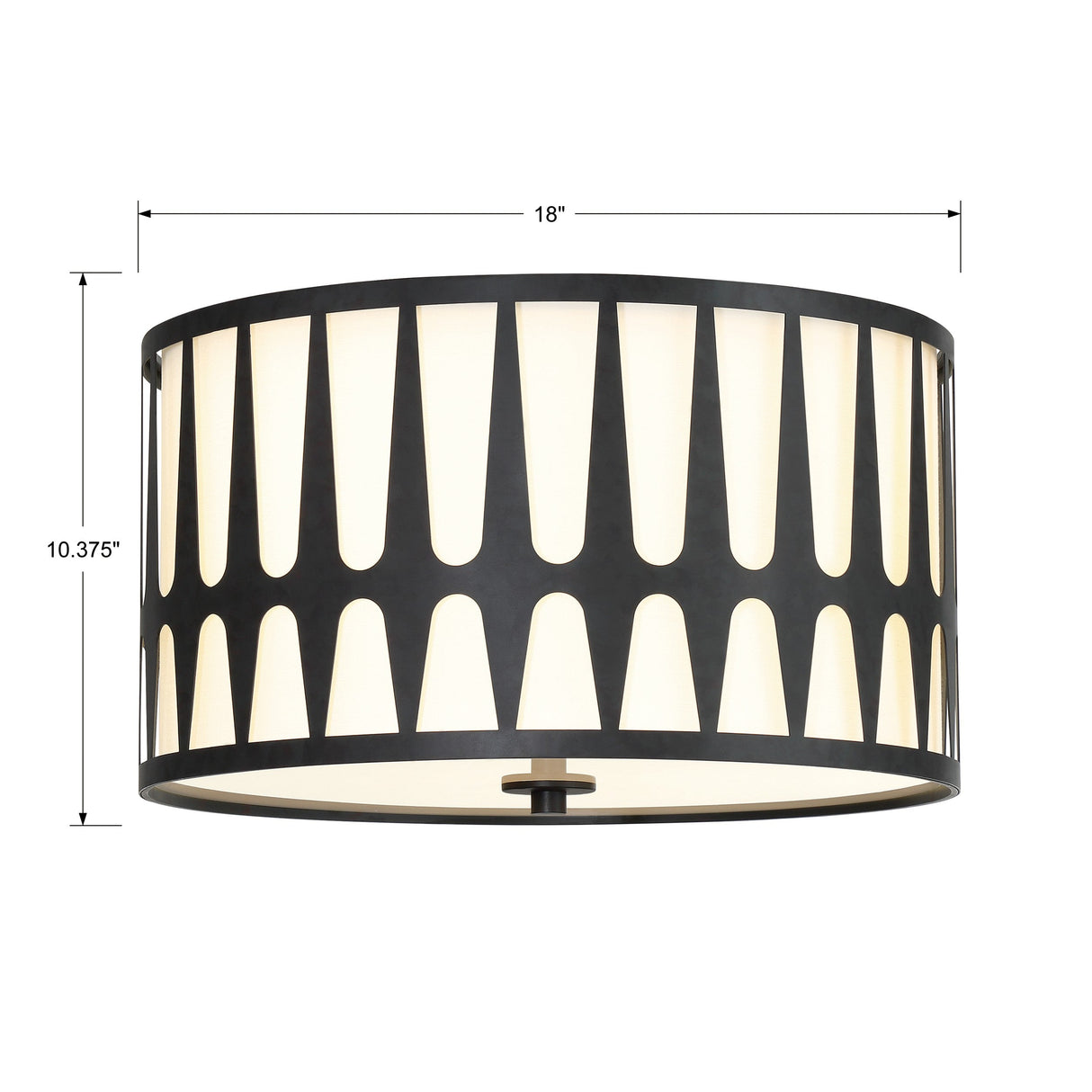 Royston 3 Light Black Flush Mount ROY-800-BK