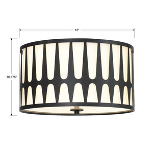 Royston 3 Light Black Flush Mount ROY-800-BK