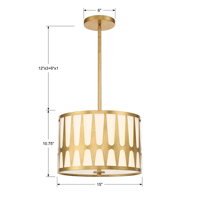 Royston 3 Light Black Mini Chandelier ROY-803-BK