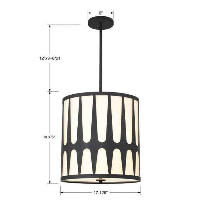 Royston 4 Light Black Mini Chandelier ROY-805-BK