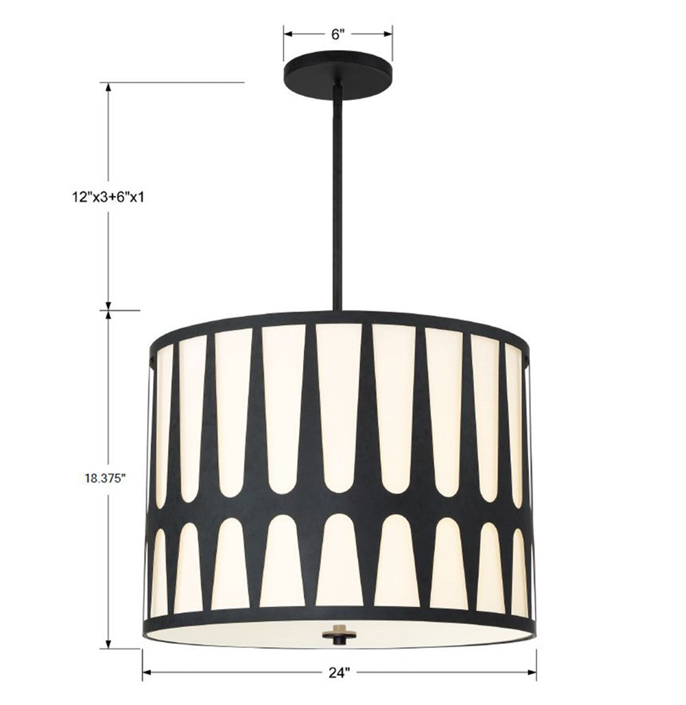 Royston 5 Light Black Chandelier ROY-809-BK