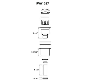 Ruvati Deep Basket Strainer Drain for Kitchen Sinks all Metal 3-1/2 inch - Brushed Gold Satin Brass - RVA1027GG