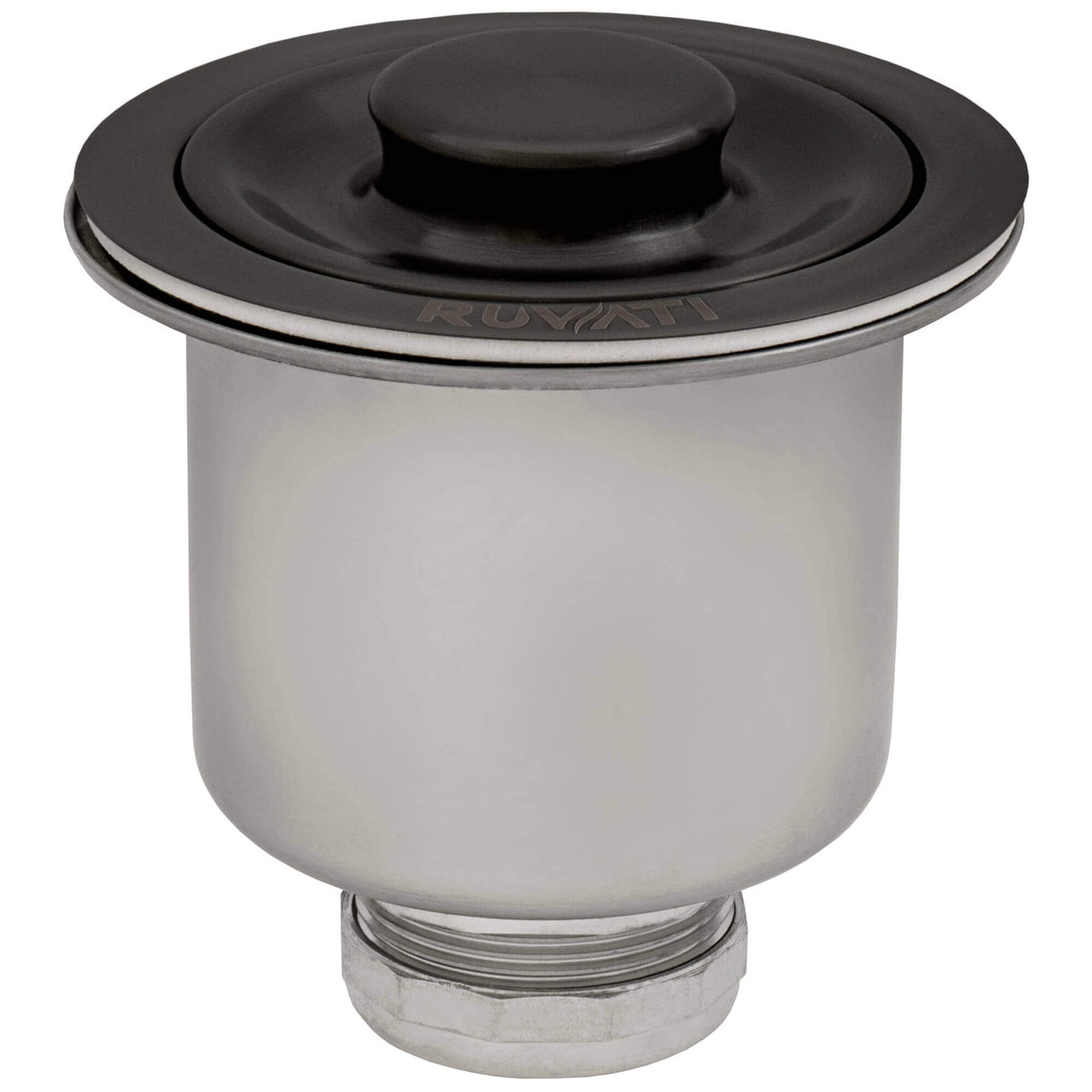Ruvati Deep Basket Strainer Drain for Kitchen Sinks all Metal 3-1/2 inch - Gunmetal Black Stainless Steel - RVA1027BL