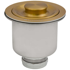 Ruvati Deep Basket Strainer Drain for Kitchen Sinks all Metal 3-1/2 inch - Brushed Gold Satin Brass - RVA1027GG