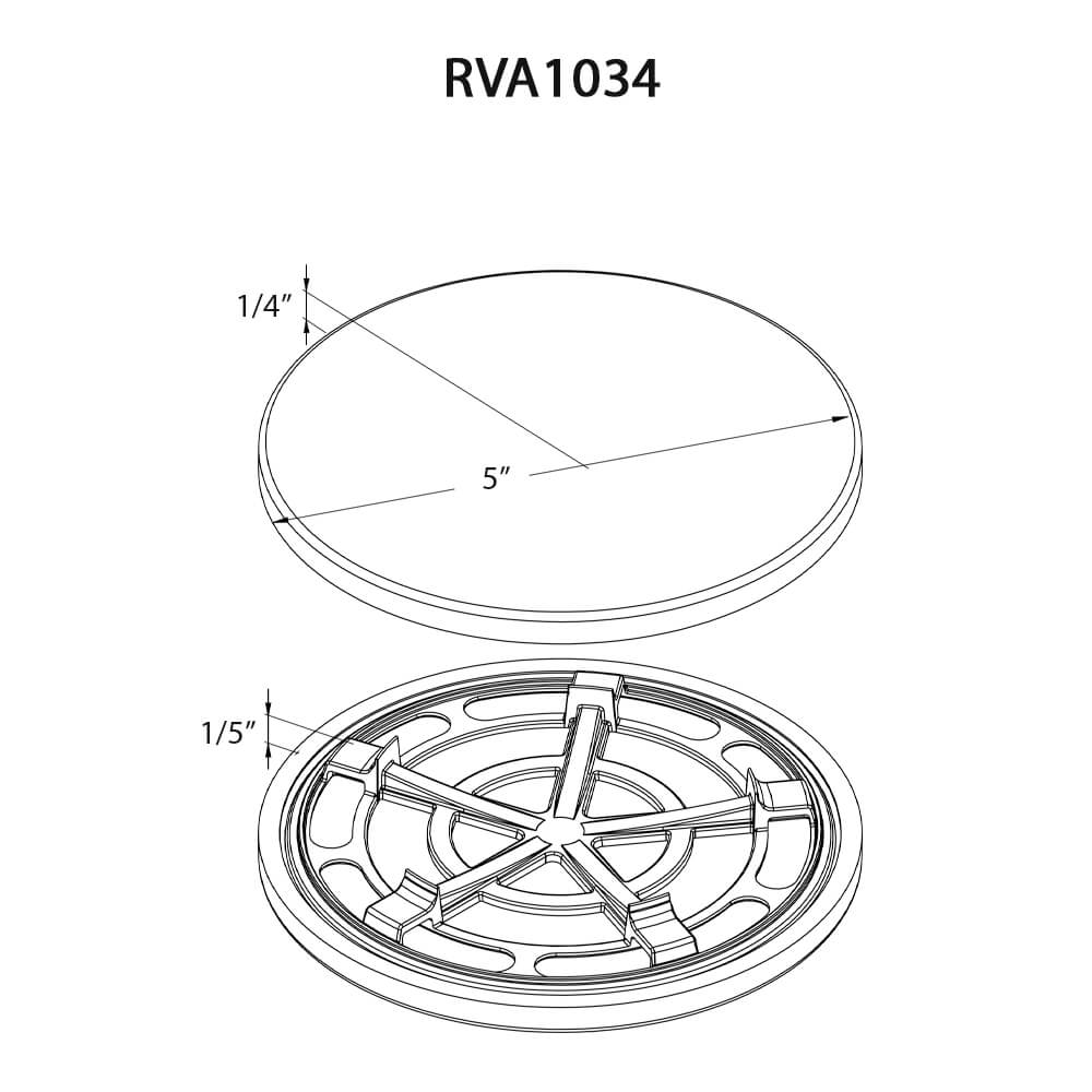 Ruvati Drain Cover for Composite Kitchen Sink and Garbage Disposal - Matte Black - RVA1034BK