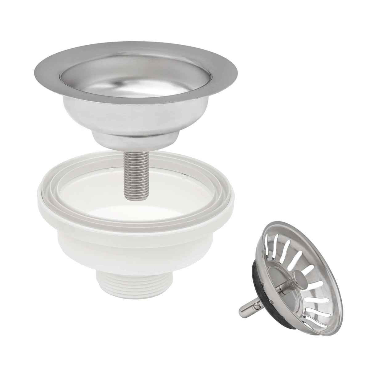 Ruvati Kitchen Sink Basket Strainer Drain Assembly - Stainless Steel - RVA1038ST