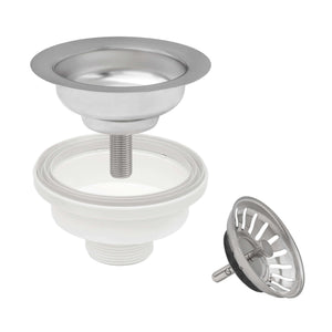 Ruvati Kitchen Sink Basket Strainer Drain Assembly - Stainless Steel - RVA1038ST