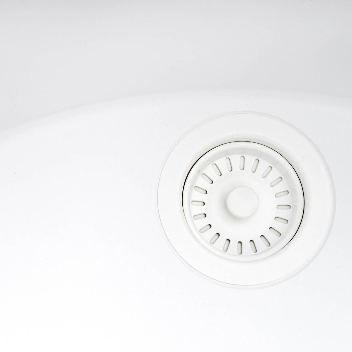 Ruvati Kitchen Sink Basket Strainer Drain Assembly - Matte White - RVA1038WH