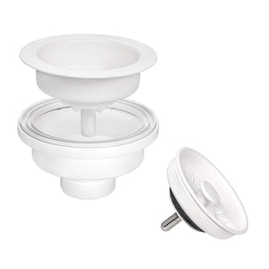 Ruvati Kitchen Sink Basket Strainer Drain Assembly - Matte White - RVA1038WH