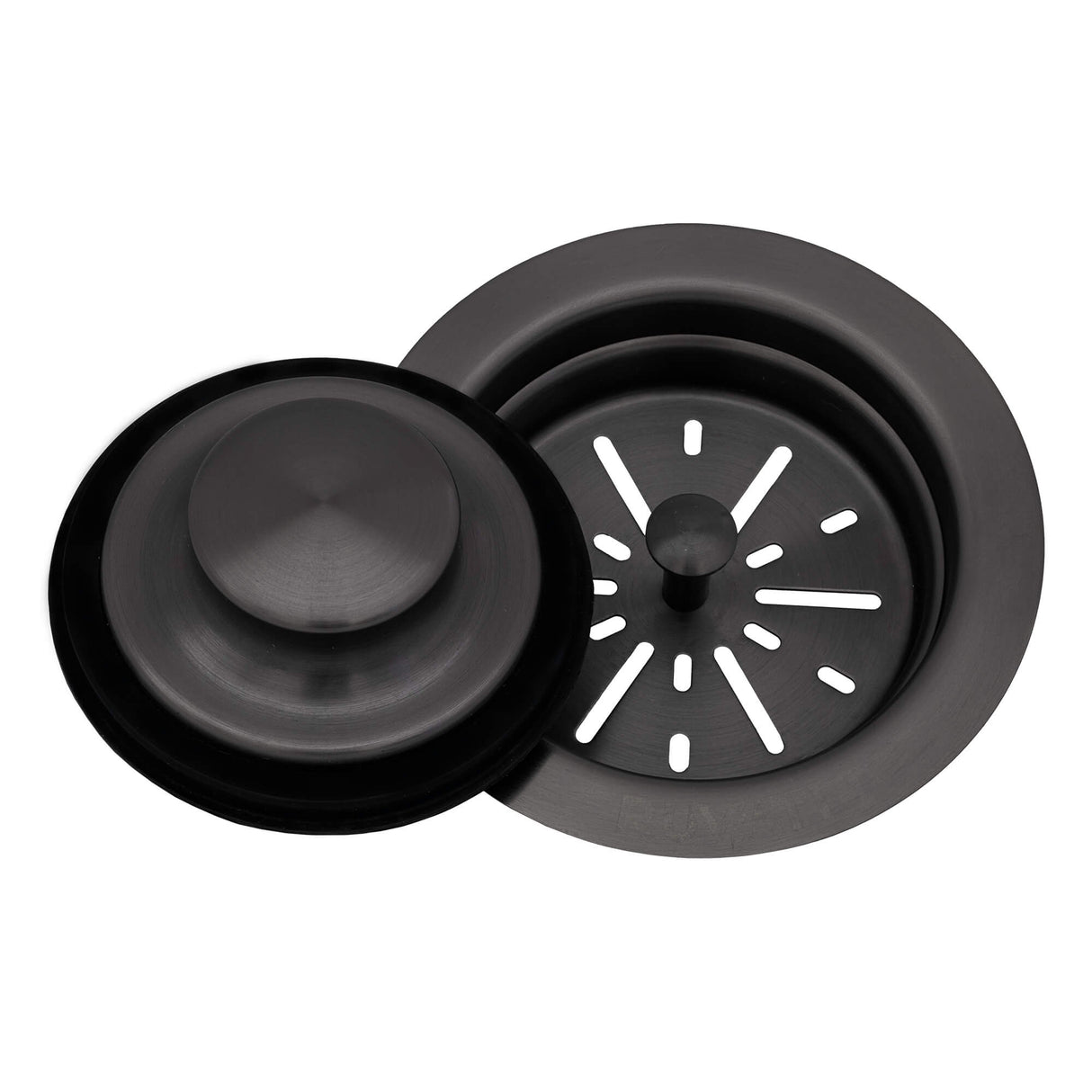 Ruvati Garbage Disposal Flange with Basket Strainer and Stopper - Gunmetal Black Stainless Steel - RVA1042BL