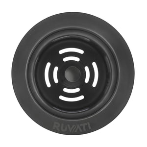Ruvati Extended Garbage Disposal Flange with Deep Basket Strainer - Gunmetal Black Stainless Steel - RVA1049BL