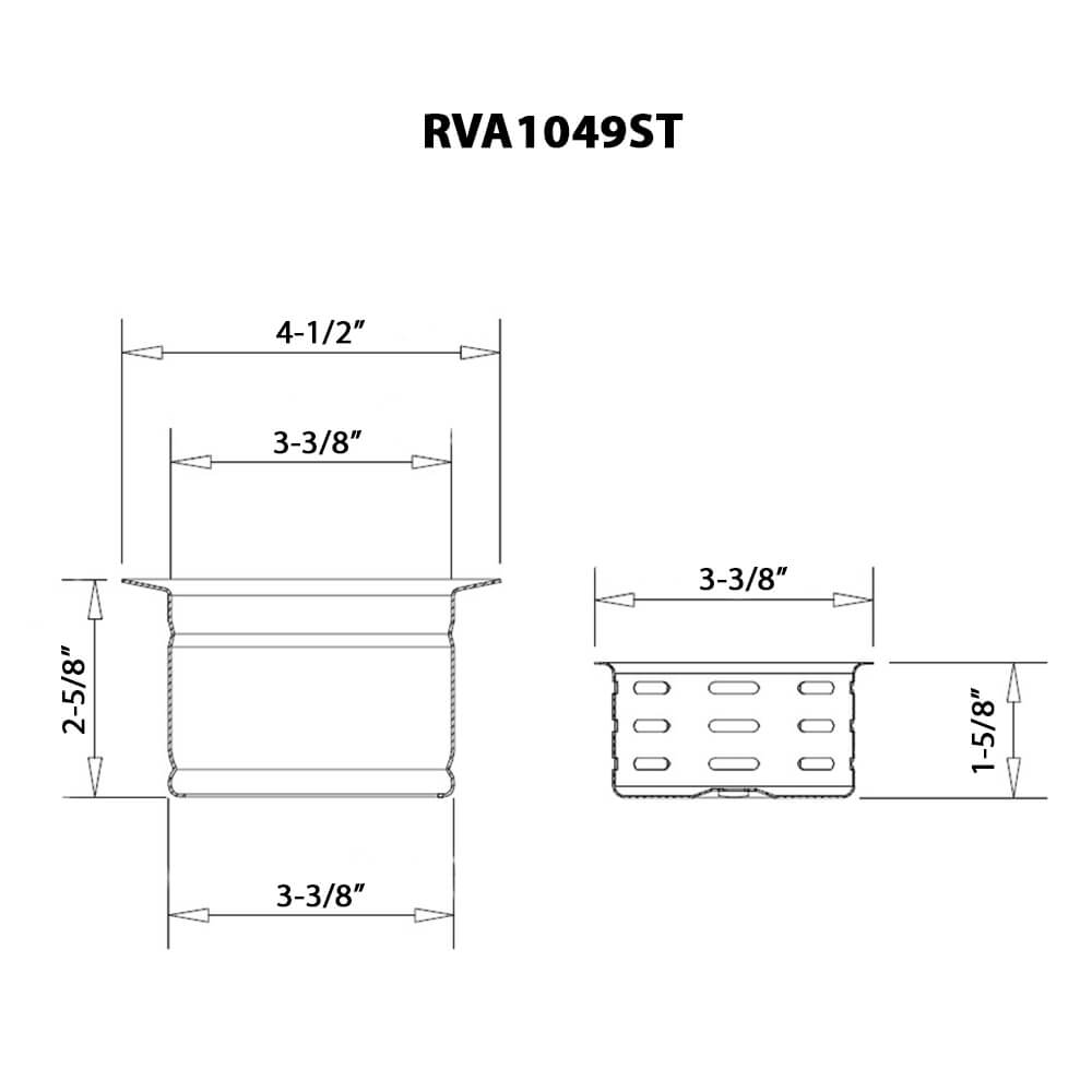 Ruvati Extended Garbage Disposal Flange with Deep Basket Strainer for Kitchen Sinks - Stainless Steel - RVA1049ST