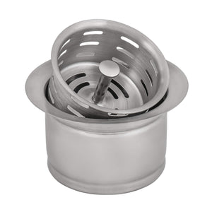 Ruvati Extended Garbage Disposal Flange with Deep Basket Strainer for Kitchen Sinks - Stainless Steel - RVA1049ST