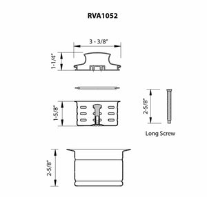 Ruvati Extended Garbage Disposal Flange with Deep Basket Strainer and Stopper - Stainless Steel - RVA1052ST
