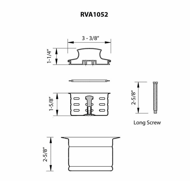 Ruvati Extended Garbage Disposal Flange with Deep Basket and Stopper - Brushed Gold Satin Brass - RVA1052GG